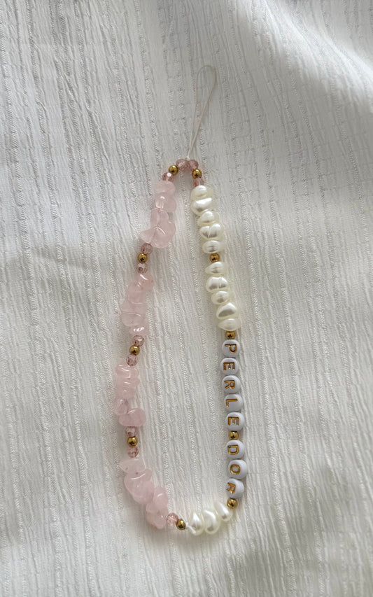 Bijou téléphone - Pierre rose 01